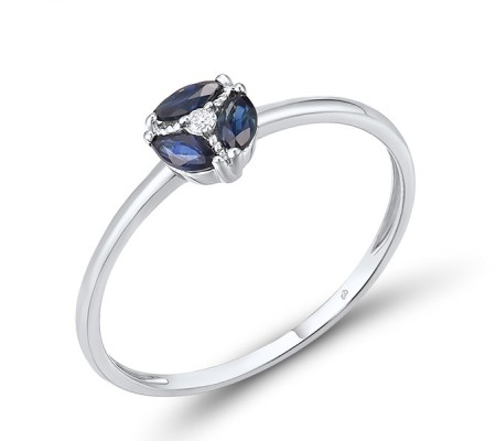 14KW Ring Blue Sapphire,Diamond (R316937SAP14KW) - US 7.5