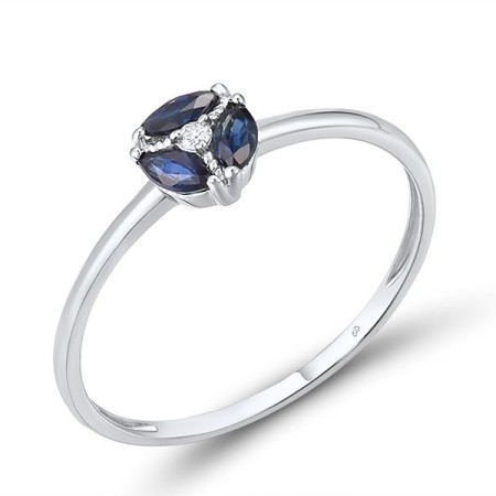 14KW Ring Blue Sapphire,Diamond (R316937SAP14KW) - US 7.5