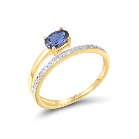 14KYW Ring Blue Sapphire,Diamond (R316980SAP14KYW)