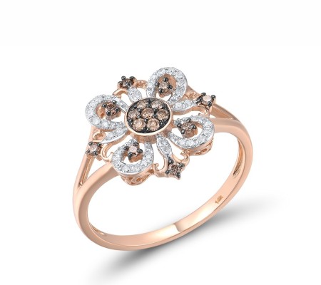 14KRWB Ring Brown Diamond,Diamond (R317023BRW14KRWB) - US 7