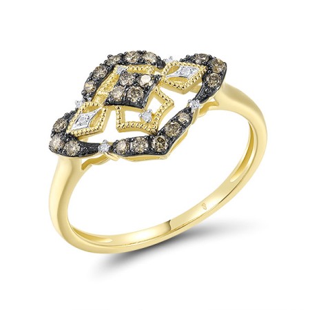 14KYWB Ring Brown Diamond,Diamond (R317025BRW14KYWB)