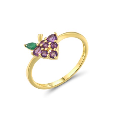 14KY Ring Amethyst,Emerald (R317218EAM14KY)