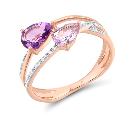 14KRW Ring Amethyst,Diamond (R317362AME14KRW) - US 7