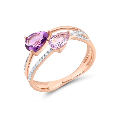 14KRW Ring Amethyst,Diamond (R317362AME14KRW) - US 7