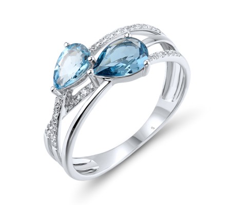 14KW  Blue Topaz (Swiss Blue),London Ring  (R317362BLL14KW) - US 7