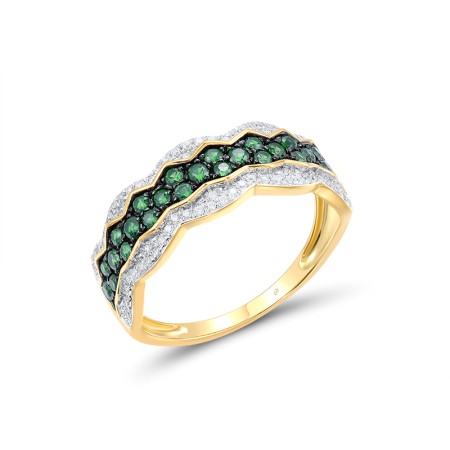 14KYWB Ring Diamond,Emerald (R317364EMR14KYWB) - US 7