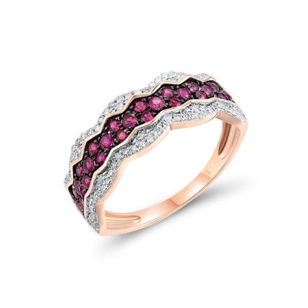 14KRWB Ring Diamond,Ruby (R317364RUY14KRWB) - US 7
