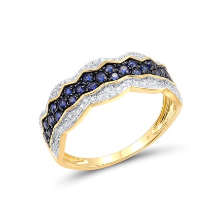 14KYWB Ring Blue Sapphire,Diamond (R317364SAP14KYWB) - US 7