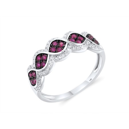 14KWB Ring Diamond,Ruby (R317365RUY14KWB) - US 8