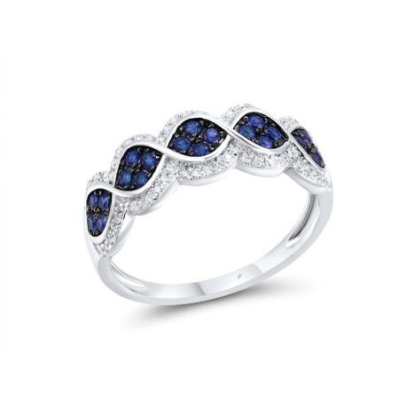 14KWB Ring Blue Sapphire,Diamond (R317365SAP14KWB) - US 7