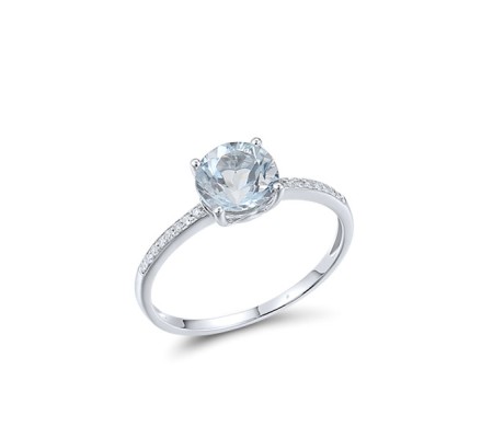 10KW Ring Blue Topaz (Sky Blue),Diamond (R317413BKT10KW)