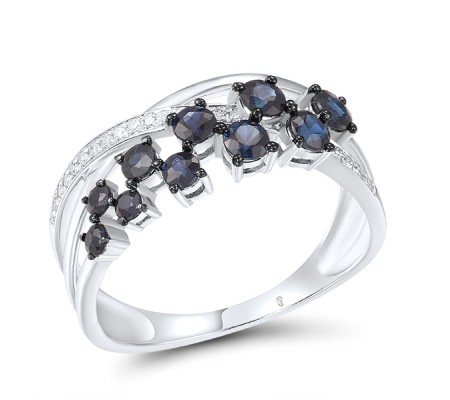 14KWB Ring Blue Sapphire,Diamond (R317462SAP14KWB)