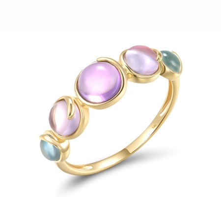 14KY Ring Amethyst,Blue Topaz (Swiss Blue) (R317508ABL14KY) - US 7.5