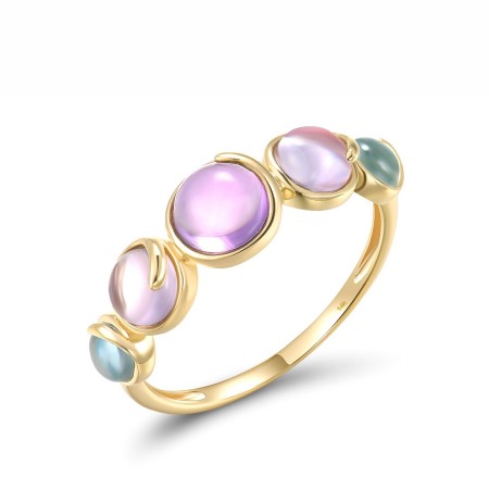 14KY Ring Amethyst,Blue Topaz (Swiss Blue) (R317508ABL14KY) - US 7.5