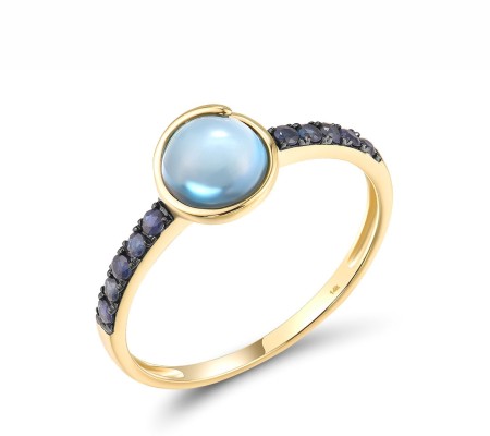 14KYB Ring Blue Sapphire,London Blue Topaz (R317509LBS14KYB) - US 7.5