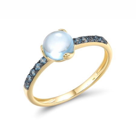 14KYB Ring Blue Topaz (Swiss Blue),London Blue Topaz (R317513BLL14KYB) - US 6