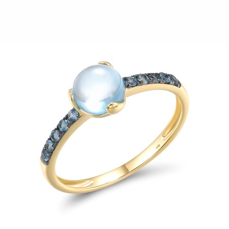 14KYB Ring Blue Topaz (Swiss Blue),London Blue Topaz (R317513BLL14KYB) - US 6