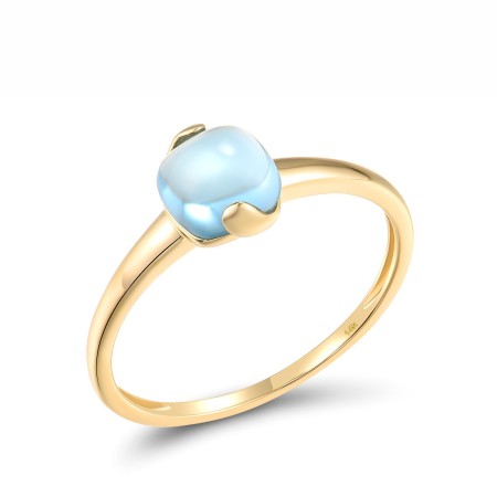 14KY Ring Blue Topaz (Swiss Blue) (R317525BLT14KY) - US 7.5