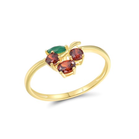 14KY Ring Emerald,Garnet (R317558ERN14KY) - US 6