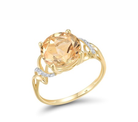 14KYW Ring Citrine,Diamond (R317582CIT14KYW) - US 7
