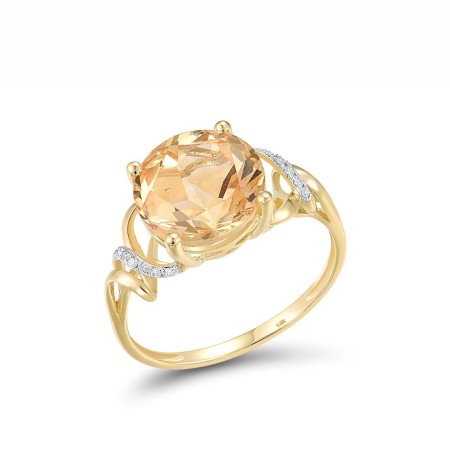 14KYW Ring Citrine,Diamond (R317582CIT14KYW) - US 7