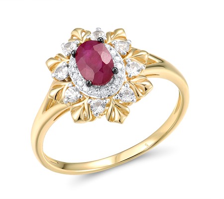 14KYWB Ring Diamond,Ruby,White Sapphire (R317722RUW14KYWB)