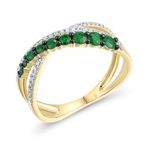 14KYWB Ring Diamond,Emerald (R317752EMR14KYWB)