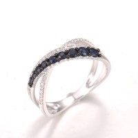 14KWB Ring Blue Sapphire,Diamond (R317752SAP14KWB) - US 7