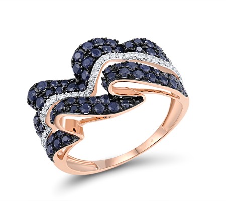 14KRWB Ring Black Sapphire,Diamond (R318635BSA14KRWB)