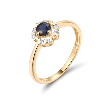 14KY Ring Blue Sapphire,Diamond (R318970SAP14KY)
