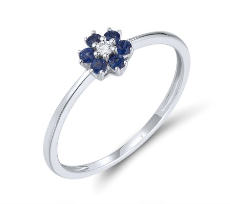 14KW Ring Blue Sapphire,Diamond (R318994SAP14KW)