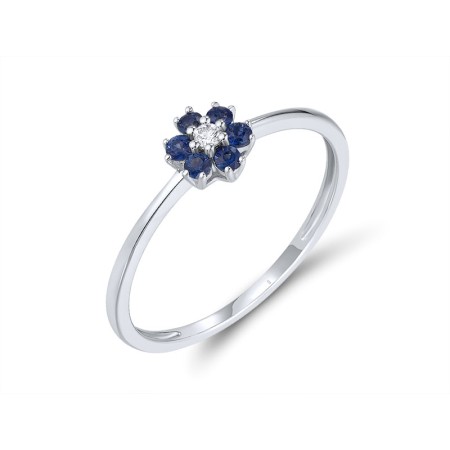 14KW Ring Blue Sapphire,Diamond (R318994SAP14KW)