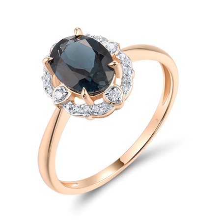 14KRW Ring Diamond,London Blue Topaz (R319045LDB14KRW)