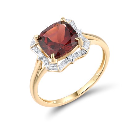 14KYW Ring Diamond,Garnet (R319046GAN14KYW) - US 6