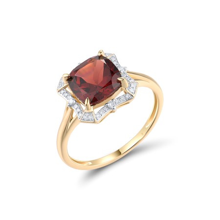 14KYW Ring Diamond,Garnet (R319046GAN14KYW) - US 6