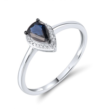 14KWB Ring Blue Sapphire,Diamond (R319069SAP14KWB) - US 7