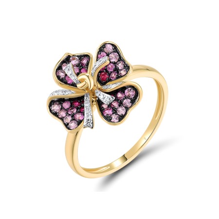 14KYWB Ring Pink Sapphire,Ruby,Diamond (R319071PRU14KYWB)