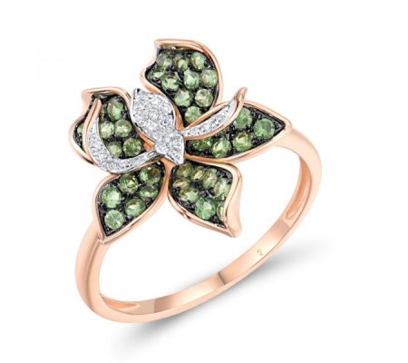 14KRWB Ring Green Garnet,Diamond (R319072GNG14KRWB)