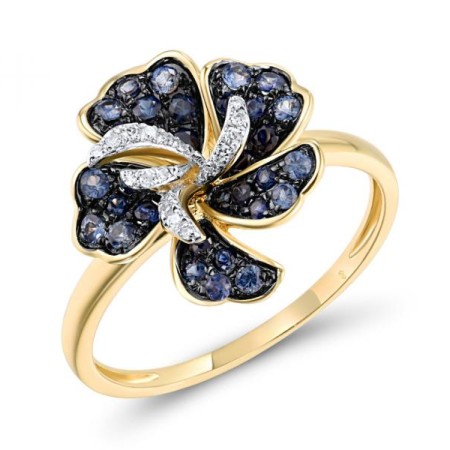 14KYWB Ring Diamond,Blue Sapphire (R319073SAP14KYWB)