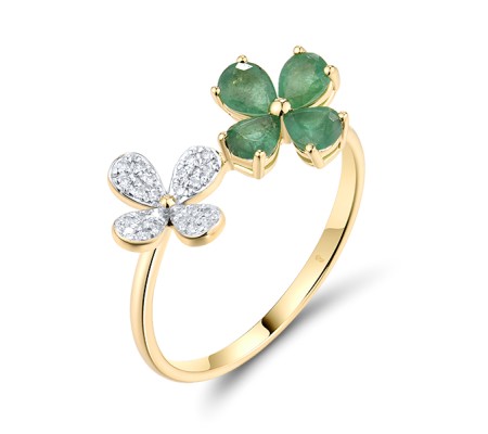 14KYW Ring Diamond,Emerald (R319081EMR14KYW)