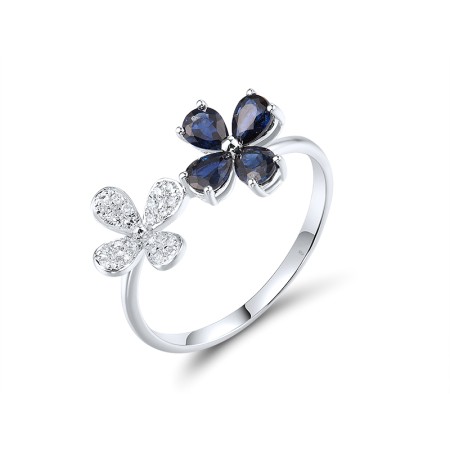 14KW Ring Diamond,Blue Sapphire (R319081SAP14KW)