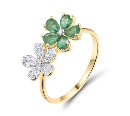 14KYW Ring Diamond,Emerald (R319082EMR14KYW)