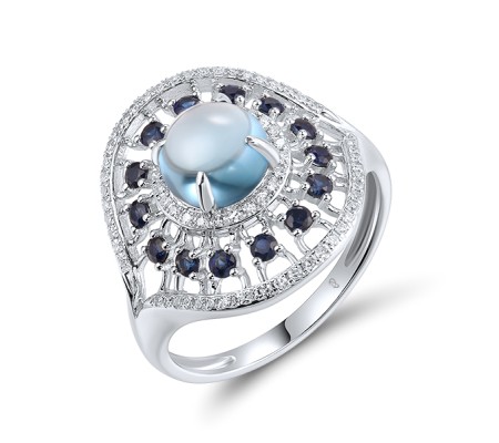 14KW Ring Blue Sapphire,Diamond,London Blue Topaz (R319141LBS14KW)