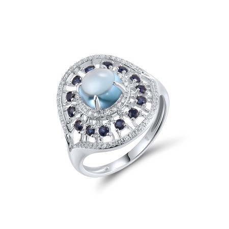 14KW Ring Blue Sapphire,Diamond,London Blue Topaz (R319141LBS14KW)