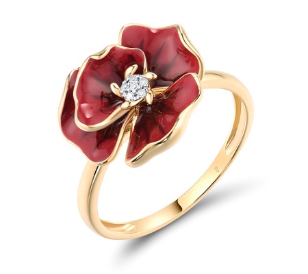 14KYW Ring Diamond,Enamel (R319149ENA14KYW)