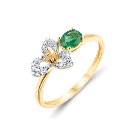 14KYW Ring Diamond,Emerald (R319442EMR14KYW)