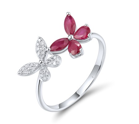 14KW Ring Diamond,Ruby (R319458RUY14KW)