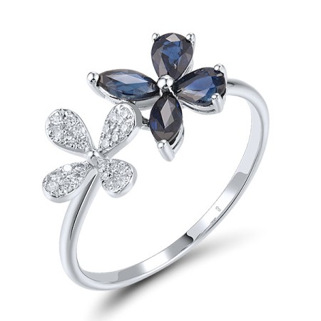 14KW Ring Blue Sapphire,Diamond (R319459SAP14KW)