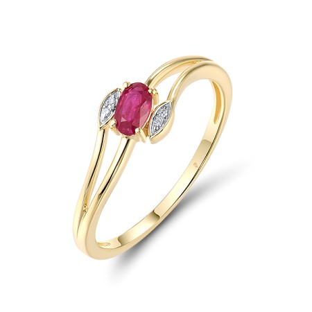 14KYW Ring Diamond,Ruby (R319533RUY14KYW) - US 7