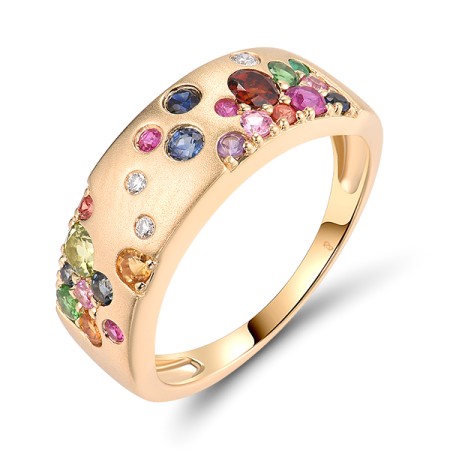 14KY Ring Amethyst,Blue Sapphire,Citrine,Diamond,Emerald,Garnet,Green Garnet,London Blue Topaz,Orange Sapphire,Peridot,Pink Sapphire,Ruby (R319545MUL14KY)